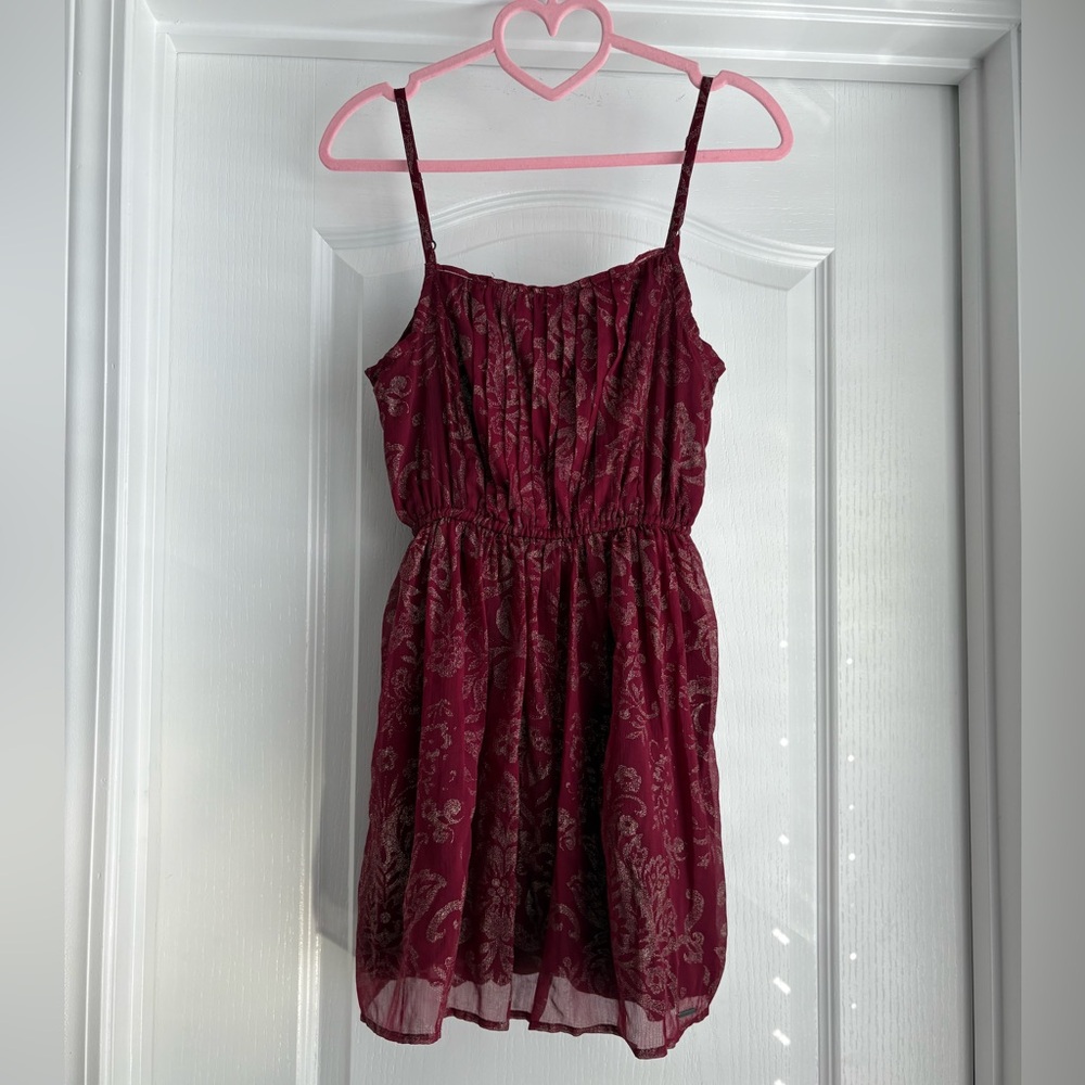 Abercrombie & Fitch Burgundy Floral Mini Dress
